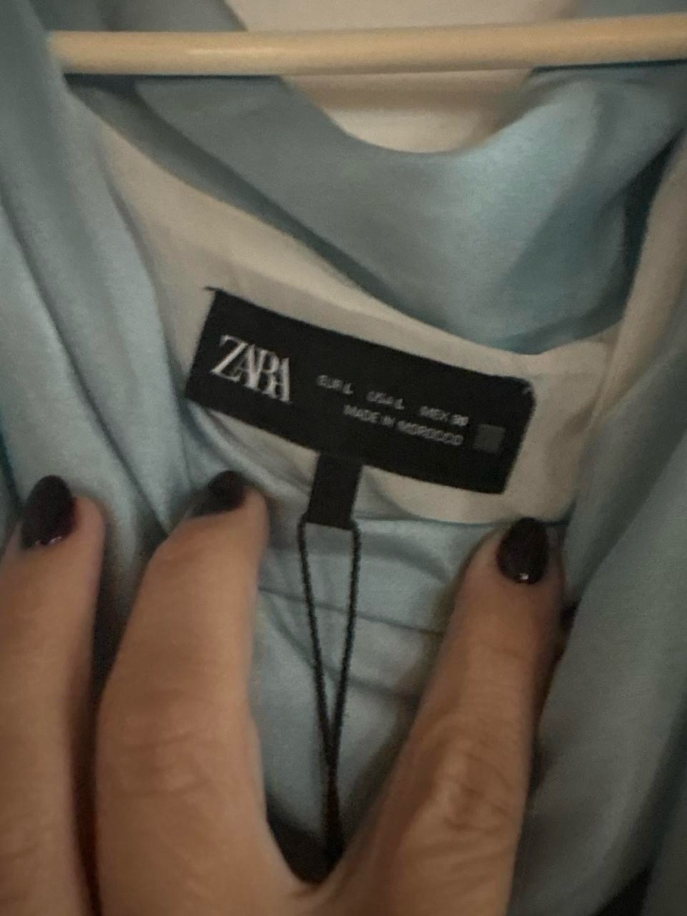 Zara Pale Blue Satin Shirt